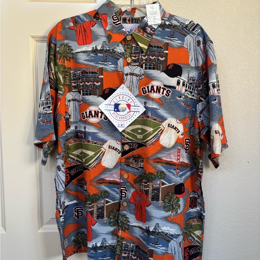 reyn spooner San Francisco Giants Orange & Gray Camp Shirt